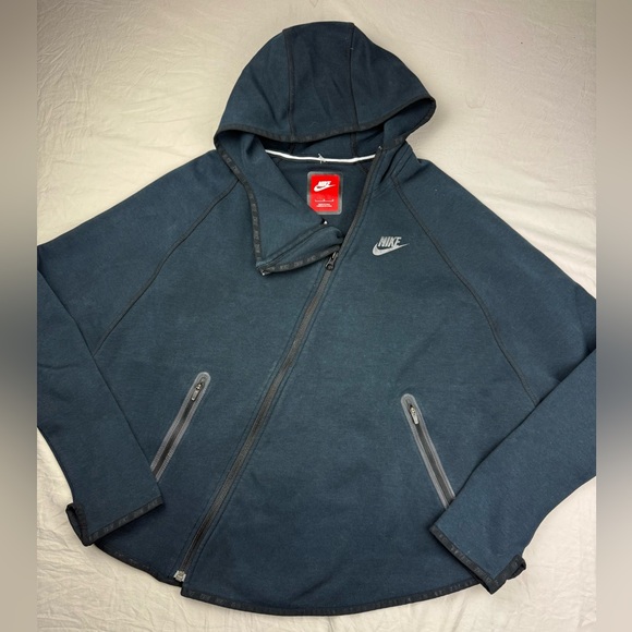 Nike Women's Tech Fleece Side Zip crop Hoodie sweatshirt size large - Picture 1 of 6